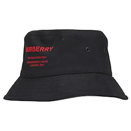 Burberry-Burberry Bucket Hat-Black,Red