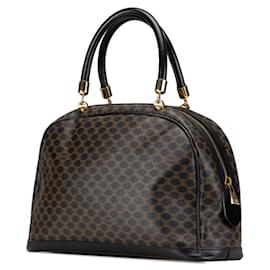 Céline-Celine Macadam Handbag in Black PVC Leather-Black
