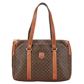 Céline-Celine Macadam Handbag Tote Bag-Brown
