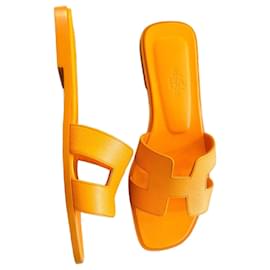 Hermès-Mules Oran Orange « sunset »-Orange