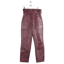Claudie Pierlot Carot leather pants Dark red