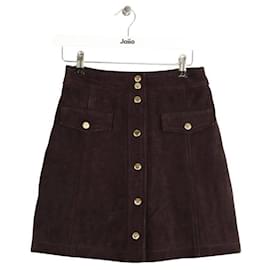 Claudie Pierlot-Suede mini skirt-Brown