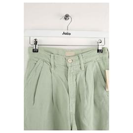Mother-Wide cotton pants-Green