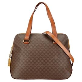 Céline-Celine Macadam Handbag Shoulder Bag-Brown