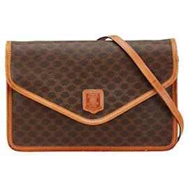 Céline-Celine Macadam Shoulder Bag-Brown