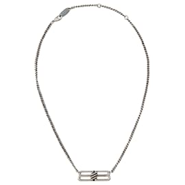 Balenciaga-BB Icon Necklace - Balenciaga - Brass - Antique Silver-Silvery,Metallic