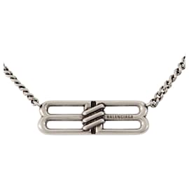Balenciaga-BB Icon Necklace - Balenciaga - Brass - Antique Silver-Silvery,Metallic
