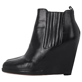 Givenchy-Bottines à talons Givenchy en cuir noir-Noir