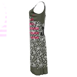 Marc by Marc Jacobs-Marc by Marc Jacobs V-neck Printed Midi Dress in Red Rayon-Red,Dark red