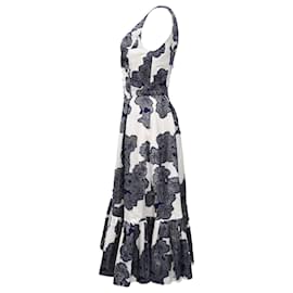 Erdem-Erdem Fil Coupé Gracie Dress In Navy Blue Acetate-Blue,Navy blue