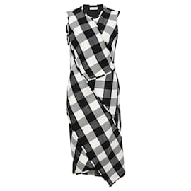 Altuzarra-Altuzarra Gina gingham Midi Dress in Black Wool-Black