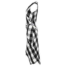 Altuzarra-Altuzarra Gina gingham Midi Dress in Black Wool-Black