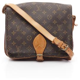 Louis Vuitton-Louis Vuitton Monogram Cartouchiere GM Shoulder Bag M51252-Brown