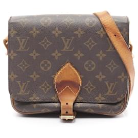 Louis Vuitton-Louis Vuitton Monogram Cartouchiere MM Shoulder Bag M51253-Brown
