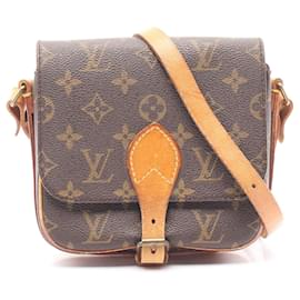 Louis Vuitton-Louis Vuitton Monogram Cartouchiere PM Shoulder Bag M51254-Brown