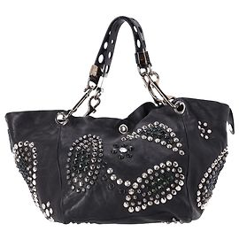 Jimmy Choo Studded Lola Hobo Bag in Black Lambskin Leather  Black
