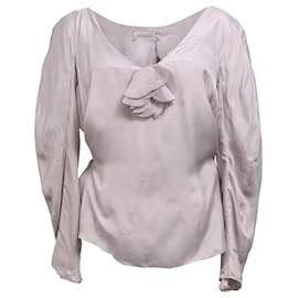 Rochas-Bluse aus lila Seide Andere