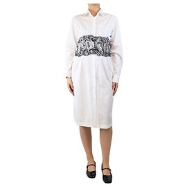 Dries Van Noten Weißes Hemdkleid mit Spitzendetails - UK 10 Weiß