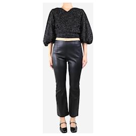 The row-Black leather trousers - size UK 12-Black