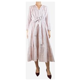 Autre Marque-Red and white striped belted midi dress - size S-Red