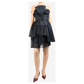 Autre Marque-Black strapless bow-front mini dress - size UK 10-Black