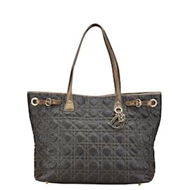 Christian Dior-Christian Dior Dior Lady Cannage Pana Tote Bag-Khaki,Bronze
