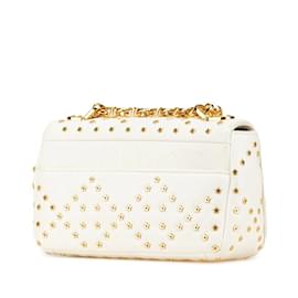 Christian Dior-Christian Dior Caro Lucky Star Chain Shoulder Bag-White