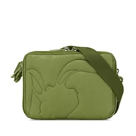 Christian Dior-Christian Dior Dior Trotter ERL Collaboration Mirage Quilted Rabbit Shoulder Bag-Red