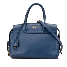 Borsa a spalla Prada Esplanade Blu