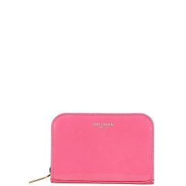 Monedero de cuero rosa Saint Laurent Rosa