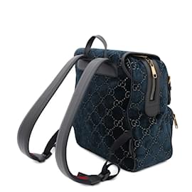 Gucci-Gucci GG Velvet Small Backpack-Blue