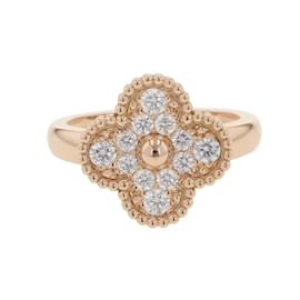 Van Cleef & Arpels-Van Cleef & Arpels Alhambra Diamond Band Ring-Pink
