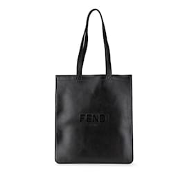 Fendi-Fendi Black Leather Tote Bag-Black