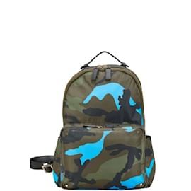 Valentino-Valentino Camouflage Rucksack-Blue,Khaki
