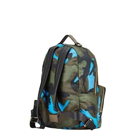 Valentino-Valentino Camouflage Rucksack-Blue,Khaki