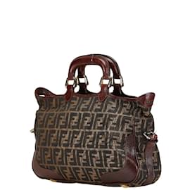 Fendi-Sac à main Fendi Zucca Sac à épaule-Marron,Kaki