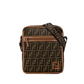 Fendi-Fendi Zucca Shoulder Bag-Brown,Khaki