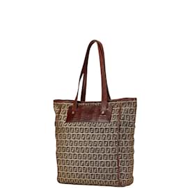 Fendi-Fendi Zucchino Tote Bag-Brown,Beige