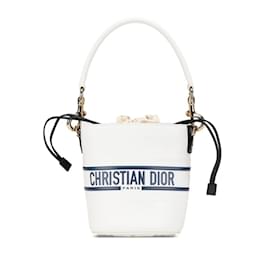 Christian Dior-Christian Dior Dior Vibe Micro Bucket Handbag-White,Navy blue