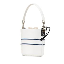 Christian Dior-Christian Dior Dior Vibe Micro Bucket Handbag-White,Navy blue