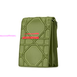 Christian Dior-Christian Dior Diorama Stud Chain Shoulder Bag-Red,Golden