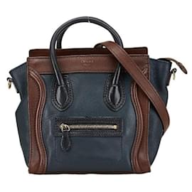 Céline-Celine Luggage Mini Shopper Handbag-Brown,Navy blue