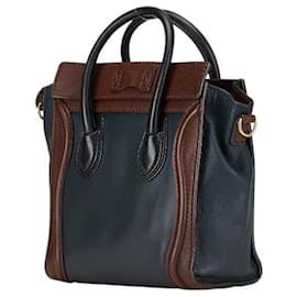 Céline-Celine Luggage Mini Shopper Handbag-Brown,Navy blue