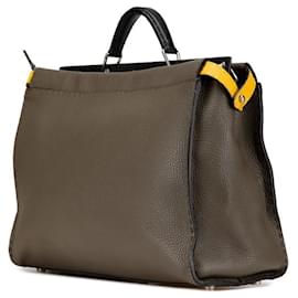 Fendi-Fendi Peekaboo Fit Selleria Handbag-Khaki
