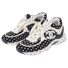 Chanel-Chanel Tennis Sneakers-Black,White