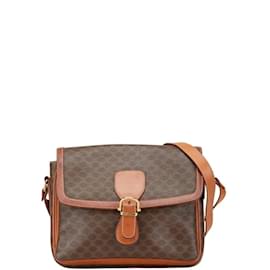 Céline-Celine Macadam Shoulder Bag-Brown