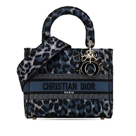 Christian Dior-Christian Dior Leopard Lady Dee Light Handbag-Navy blue