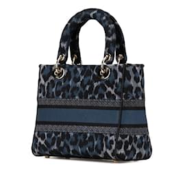 Christian Dior-Christian Dior Leopard Lady Dee Light Handbag-Navy blue