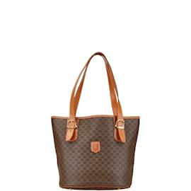 Céline-Celine Macadam Tote Bag-Brown