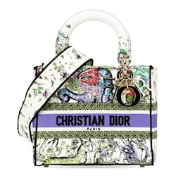 Christian Dior-Christian Dior Dior D Constellation Embroidery Lady Dee-Lite Medium Handbag-White,Multiple colors